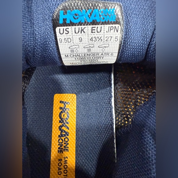 HOKA ONE ONE  CHALLENGER ATR 6 Navy/Orange  and Red Athletic Shoes Size 9.5 - Picture 9 of 9